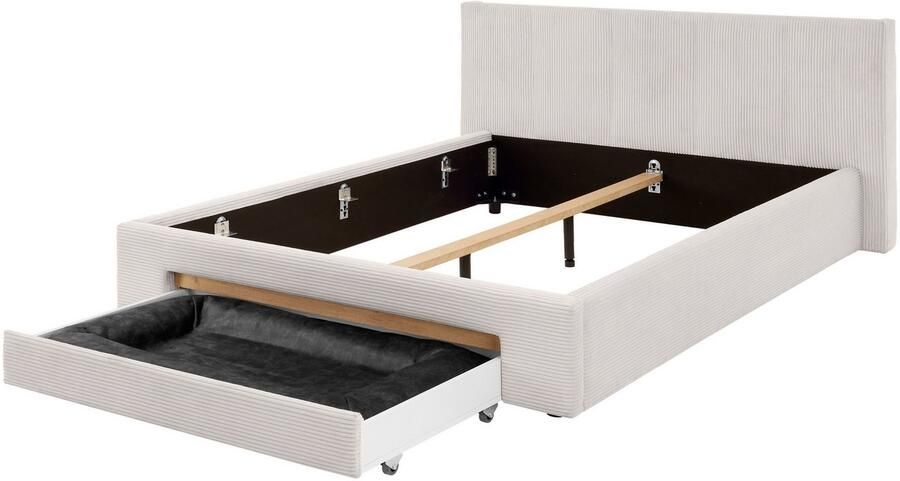 INOSIGN Gestoffeerd bed CiTY GiRON bedframe met bedlade gestoffeerd opbergbed met hondenbed of opberglade bekleding van corduroy of linnenlook - Foto 9