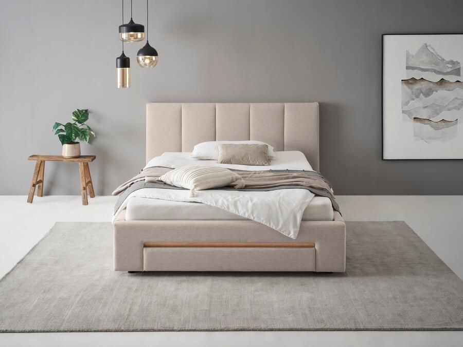 INOSIGN Gestoffeerd bed CiTY GiRON bedframe met bedlade gestoffeerd opbergbed met hondenbed of opberglade bekleding van corduroy of linnenlook - Foto 9