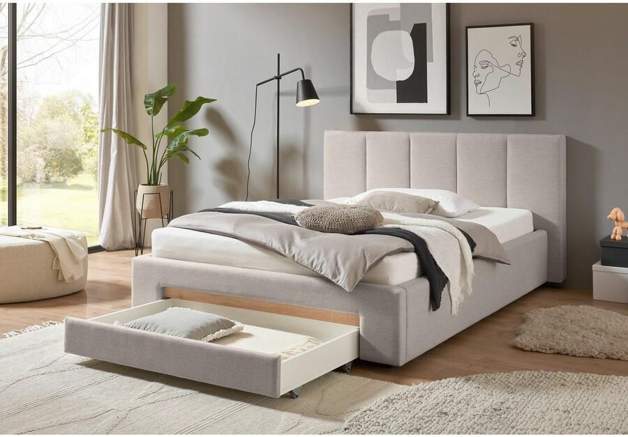 INOSIGN Gestoffeerd bed CiTY GiRON bedframe met bedlade gestoffeerd opbergbed met hondenbed of opberglade bekleding van corduroy of linnenlook - Foto 3