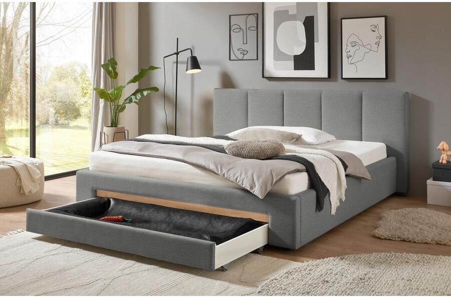 INOSIGN Gestoffeerd bed CiTY GiRON bedframe met bedlade gestoffeerd opbergbed met hondenbed of opberglade bekleding van corduroy of linnenlook - Foto 6