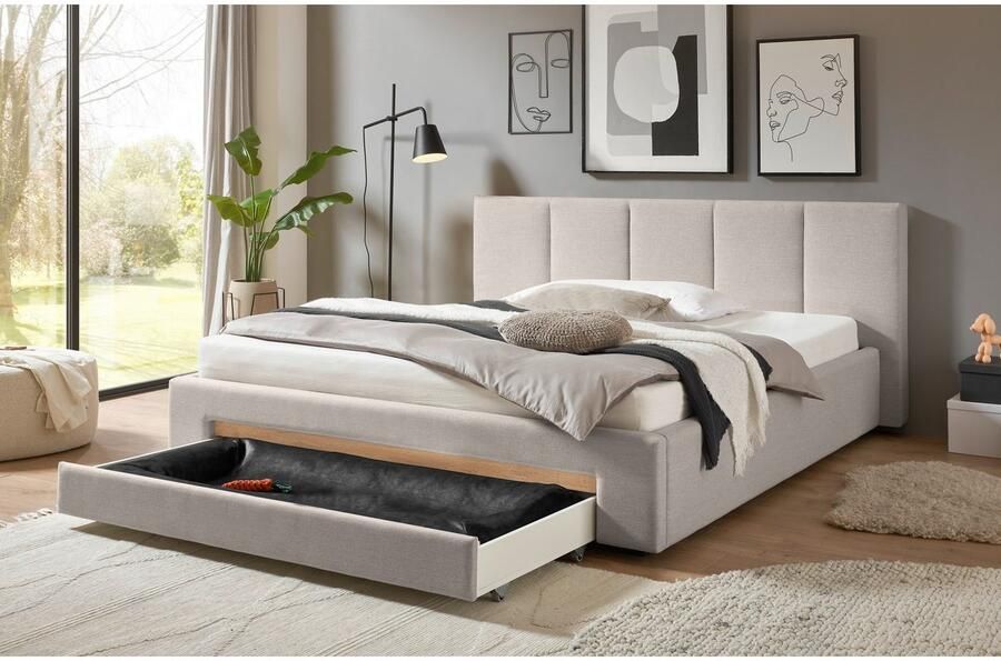 INOSIGN Gestoffeerd bed CiTY GiRON bedframe met bedlade gestoffeerd opbergbed met hondenbed of opberglade bekleding van corduroy of linnenlook - Foto 6