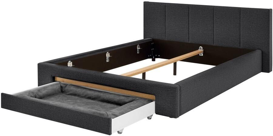 INOSIGN Gestoffeerd bed CiTY GiRON bedframe met bedlade gestoffeerd opbergbed met hondenbed of opberglade bekleding van corduroy of linnenlook - Foto 11
