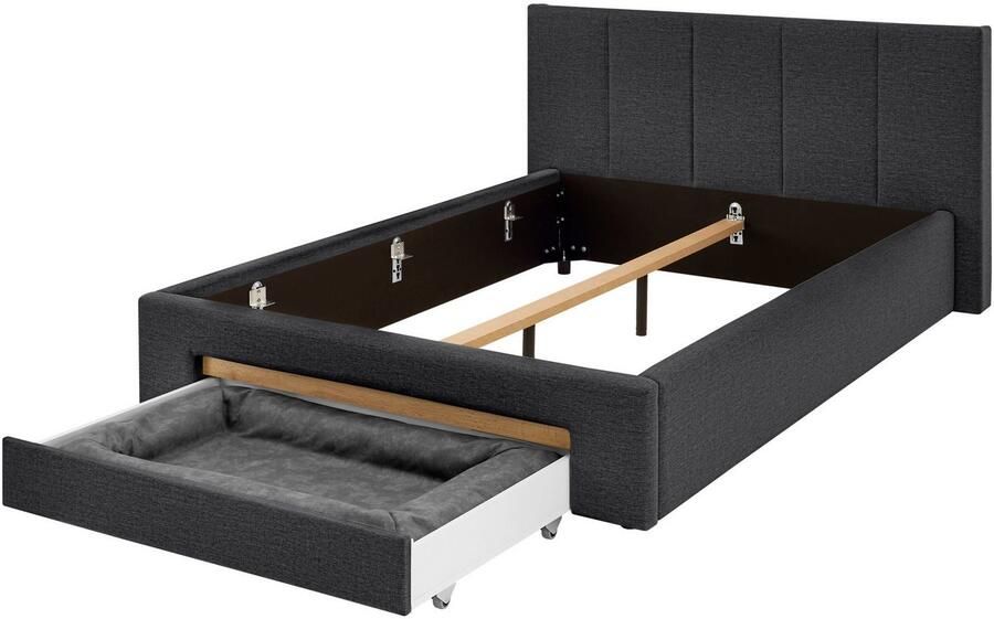 INOSIGN Gestoffeerd bed CiTY GiRON bedframe met bedlade gestoffeerd opbergbed met hondenbed of opberglade bekleding van corduroy of linnenlook - Foto 7