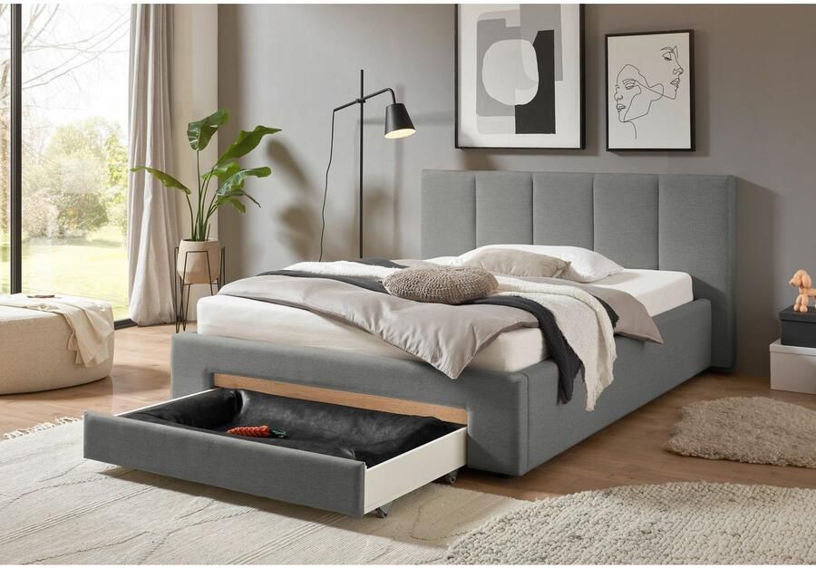 INOSIGN Gestoffeerd bed CiTY GiRON bedframe met bedlade gestoffeerd opbergbed met hondenbed of opberglade bekleding van corduroy of linnenlook - Foto 5