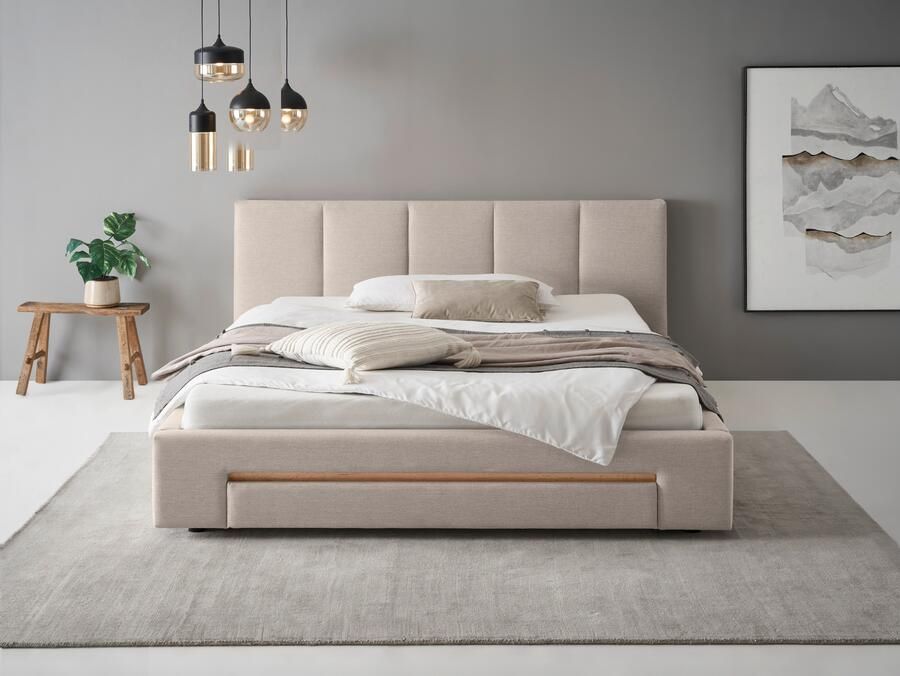 INOSIGN Gestoffeerd bed CiTY GiRON bedframe met bedlade gestoffeerd opbergbed met hondenbed of opberglade bekleding van corduroy of linnenlook - Foto 10
