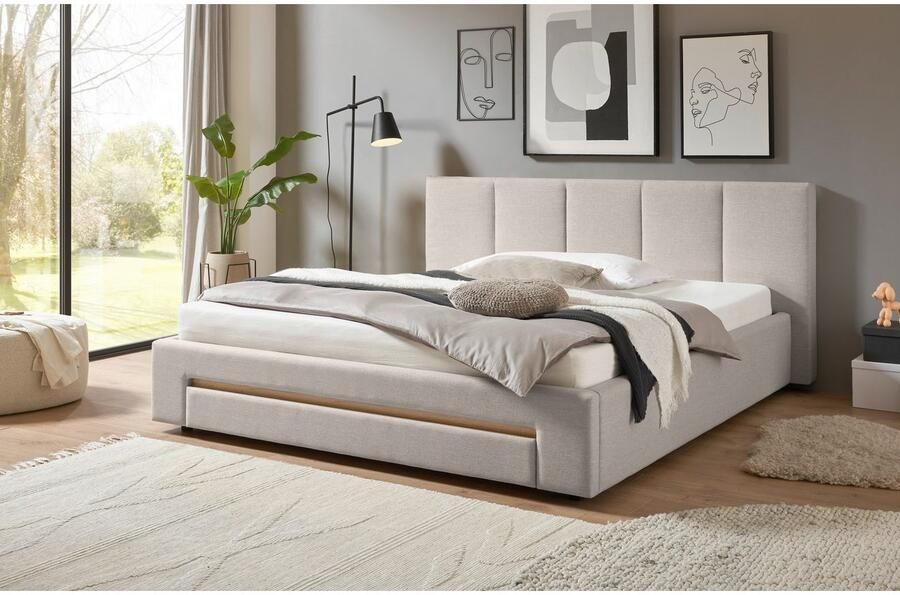 INOSIGN Gestoffeerd bed CiTY GiRON bedframe met bedlade gestoffeerd opbergbed met hondenbed of opberglade bekleding van corduroy of linnenlook - Foto 4
