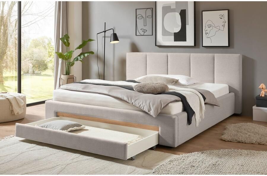 INOSIGN Gestoffeerd bed CiTY GiRON bedframe met bedlade gestoffeerd opbergbed met hondenbed of opberglade bekleding van corduroy of linnenlook - Foto 5