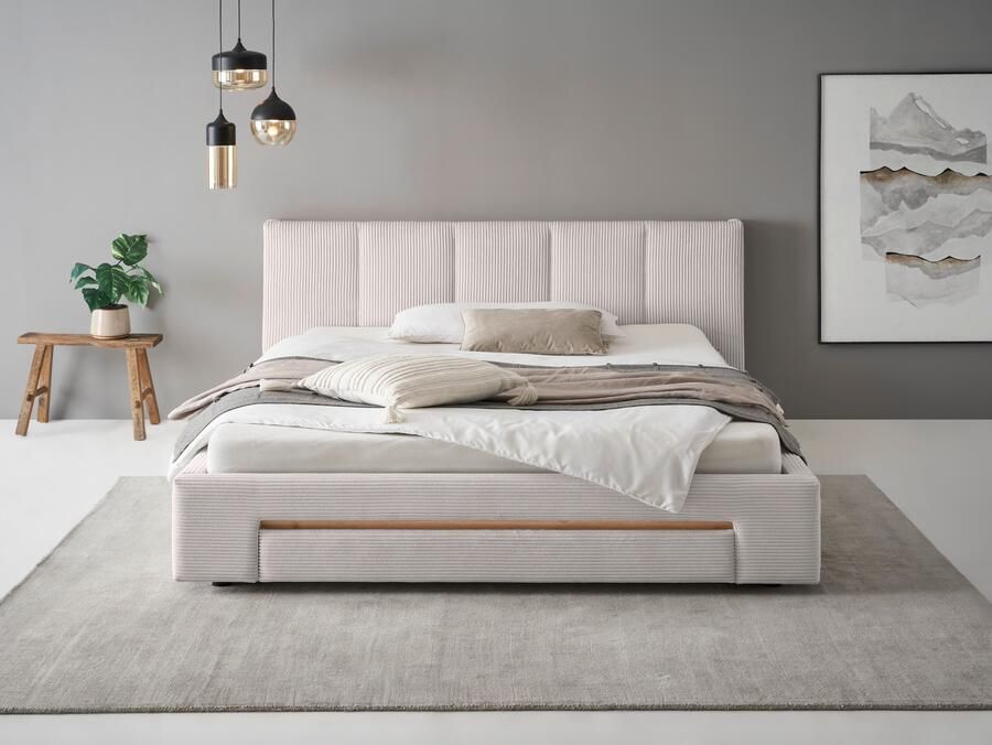 INOSIGN Gestoffeerd bed CiTY GiRON bedframe met bedlade gestoffeerd opbergbed met hondenbed of opberglade bekleding van corduroy of linnenlook - Foto 9