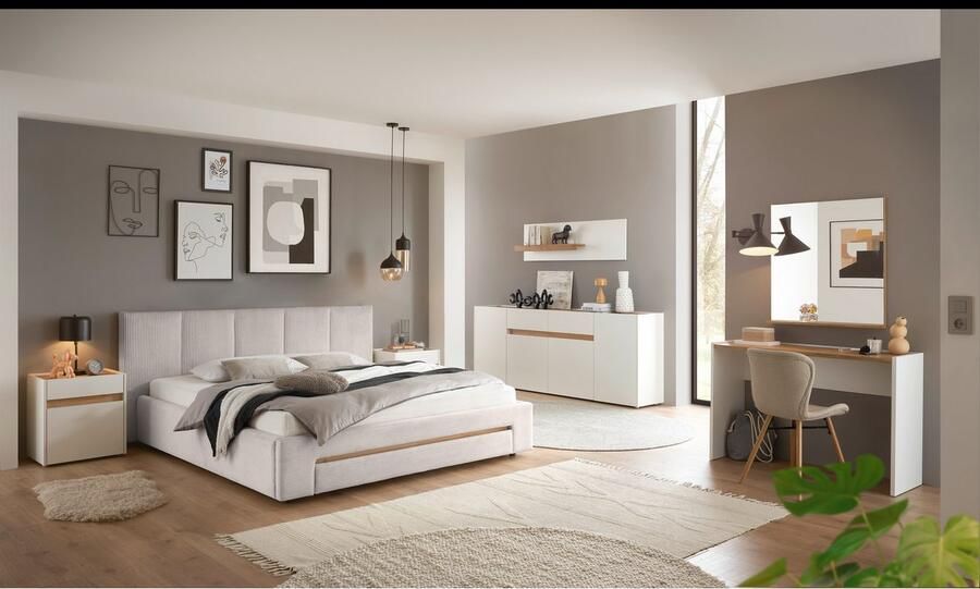 INOSIGN Gestoffeerd bed CiTY GiRON bedframe met bedlade gestoffeerd opbergbed met hondenbed of opberglade bekleding van corduroy of linnenlook - Foto 5