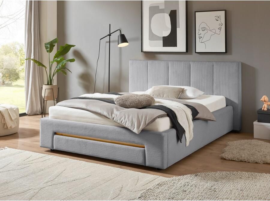 INOSIGN Gestoffeerd bed CiTY GiRON bedframe met bedlade gestoffeerd opbergbed met hondenbed of opberglade bekleding van corduroy of linnenlook - Foto 4