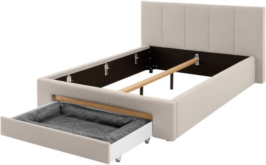 INOSIGN Gestoffeerd bed CiTY GiRON bedframe met bedlade gestoffeerd opbergbed met hondenbed of opberglade bekleding van corduroy of linnenlook - Foto 6