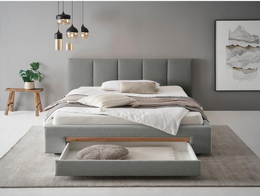 INOSIGN Gestoffeerd bed CiTY GiRON bedframe met bedlade gestoffeerd opbergbed met hondenbed of opberglade bekleding van corduroy of linnenlook