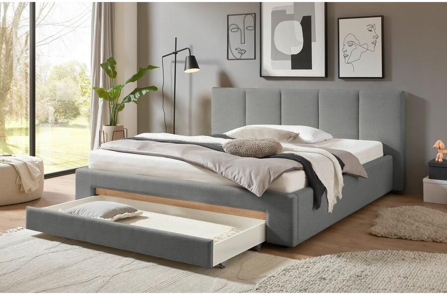 INOSIGN Gestoffeerd bed CiTY GiRON bedframe met bedlade gestoffeerd opbergbed met hondenbed of opberglade bekleding van corduroy of linnenlook - Foto 5