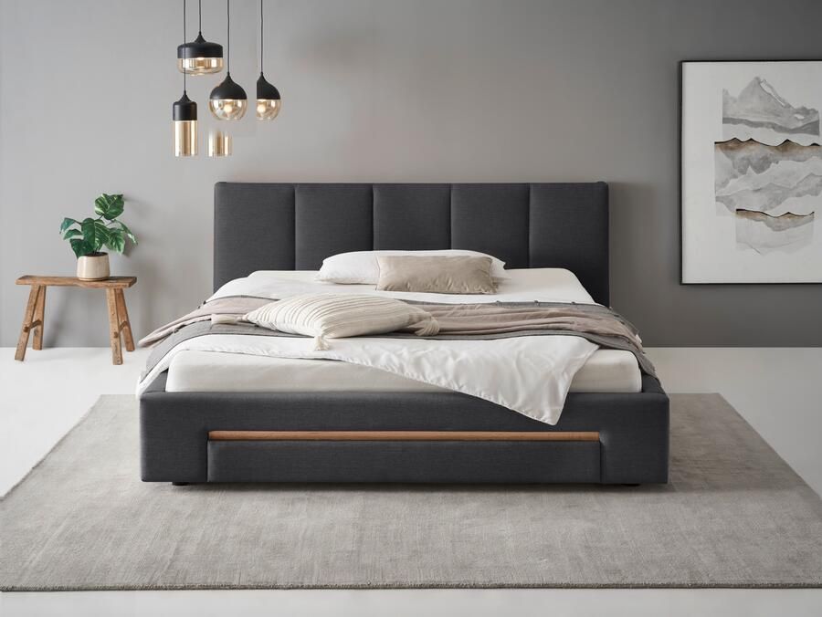 INOSIGN Gestoffeerd bed CiTY GiRON bedframe met bedlade gestoffeerd opbergbed met hondenbed of opberglade bekleding van corduroy of linnenlook - Foto 11