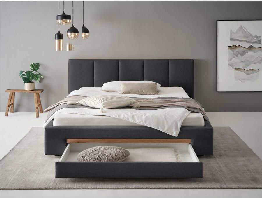 INOSIGN Gestoffeerd bed CiTY GiRON bedframe met bedlade gestoffeerd opbergbed met hondenbed of opberglade bekleding van corduroy of linnenlook