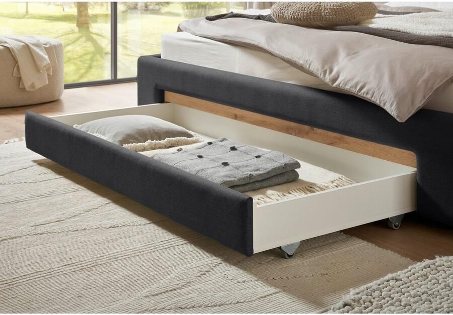 INOSIGN Gestoffeerd bed CiTY GiRON bedframe met bedlade gestoffeerd opbergbed met hondenbed of opberglade bekleding van corduroy of linnenlook - Foto 2