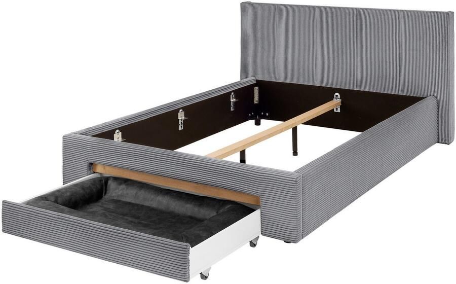 INOSIGN Gestoffeerd bed CiTY GiRON bedframe met bedlade gestoffeerd opbergbed met hondenbed of opberglade bekleding van corduroy of linnenlook - Foto 8