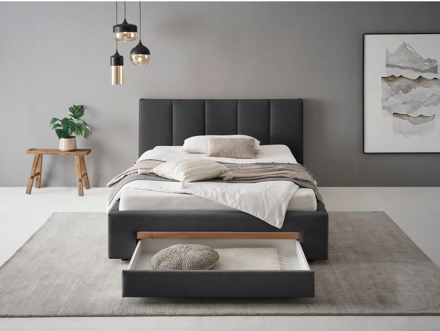 INOSIGN Gestoffeerd bed CiTY GiRON bedframe met bedlade gestoffeerd opbergbed met hondenbed of opberglade bekleding van corduroy of linnenlook - Foto 2