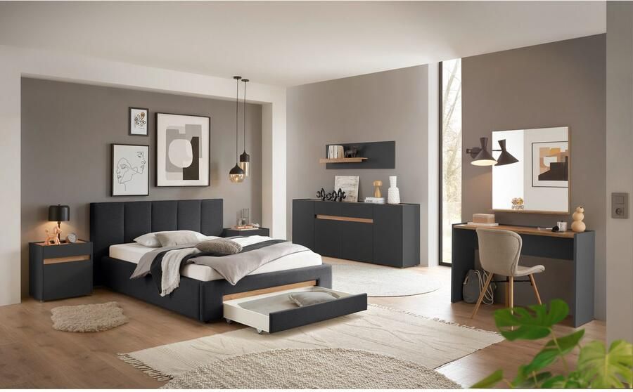 INOSIGN Gestoffeerd bed CiTY GiRON bedframe met bedlade gestoffeerd opbergbed met hondenbed of opberglade bekleding van corduroy of linnenlook - Foto 9