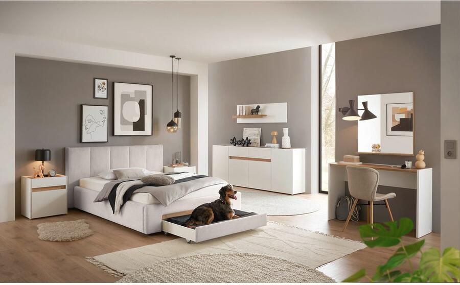 INOSIGN Gestoffeerd bed CiTY GiRON bedframe met bedlade gestoffeerd opbergbed met hondenbed of opberglade bekleding van corduroy of linnenlook - Foto 7