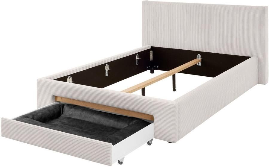 INOSIGN Gestoffeerd bed CiTY GiRON bedframe met bedlade gestoffeerd opbergbed met hondenbed of opberglade bekleding van corduroy of linnenlook - Foto 8