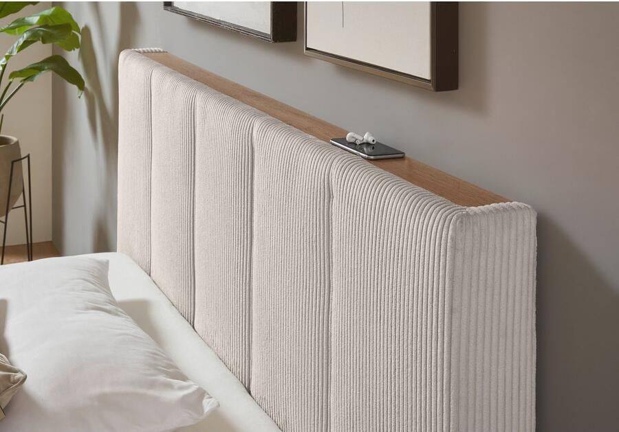 INOSIGN Gestoffeerd bed CiTY GiRON bedframe met bedlade gestoffeerd opbergbed met hondenbed of opberglade bekleding van corduroy of linnenlook