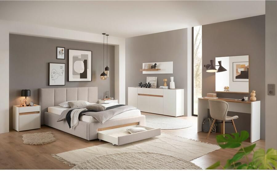 INOSIGN Gestoffeerd bed CiTY GiRON bedframe met bedlade gestoffeerd opbergbed met hondenbed of opberglade bekleding van corduroy of linnenlook - Foto 8