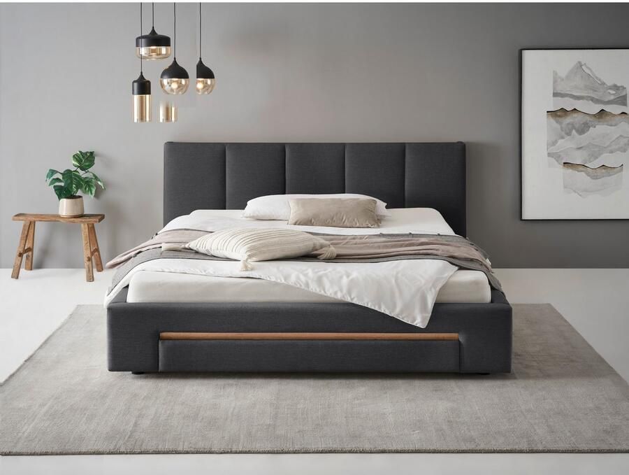 INOSIGN Gestoffeerd bed CiTY GiRON bedframe met bedlade gestoffeerd opbergbed met hondenbed of opberglade bekleding van corduroy of linnenlook - Foto 2
