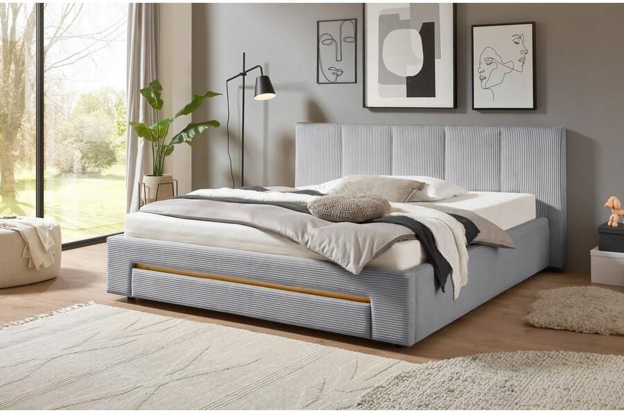INOSIGN Gestoffeerd bed CiTY GiRON bedframe met bedlade gestoffeerd opbergbed met hondenbed of opberglade bekleding van corduroy of linnenlook - Foto 6
