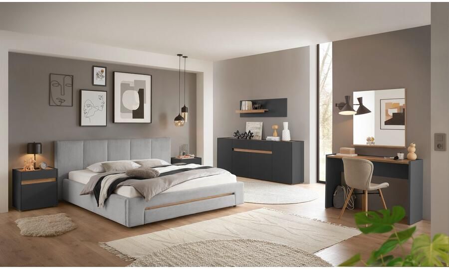 INOSIGN Gestoffeerd bed CiTY GiRON bedframe met bedlade gestoffeerd opbergbed met hondenbed of opberglade bekleding van corduroy of linnenlook - Foto 5