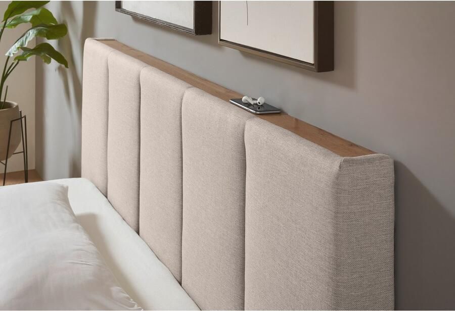 INOSIGN Gestoffeerd bed CiTY GiRON bedframe met bedlade gestoffeerd opbergbed met hondenbed of opberglade bekleding van corduroy of linnenlook - Foto 4