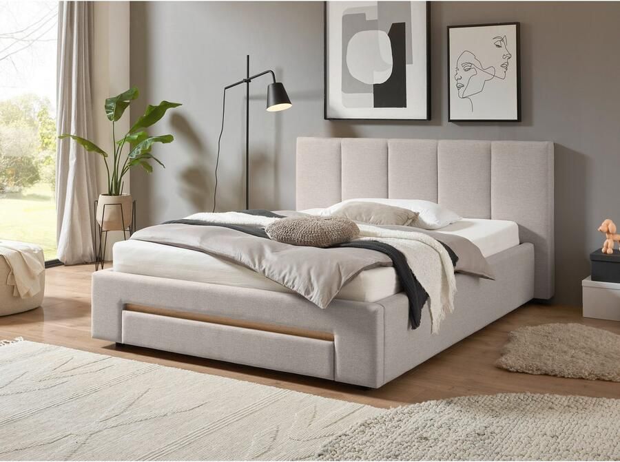 INOSIGN Gestoffeerd bed CiTY GiRON bedframe met bedlade gestoffeerd opbergbed met hondenbed of opberglade bekleding van corduroy of linnenlook - Foto 3