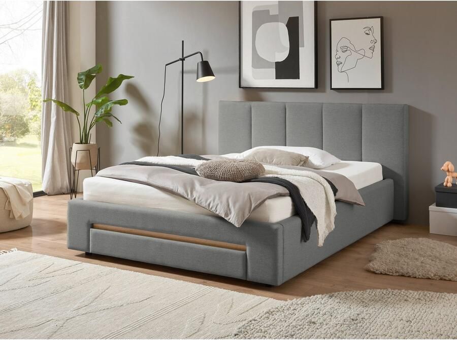 INOSIGN Gestoffeerd bed CiTY GiRON bedframe met bedlade gestoffeerd opbergbed met hondenbed of opberglade bekleding van corduroy of linnenlook - Foto 3