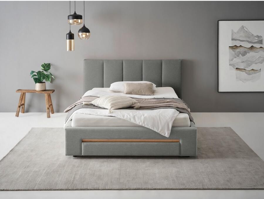 INOSIGN Gestoffeerd bed CiTY GiRON bedframe met bedlade gestoffeerd opbergbed met hondenbed of opberglade bekleding van corduroy of linnenlook - Foto 3