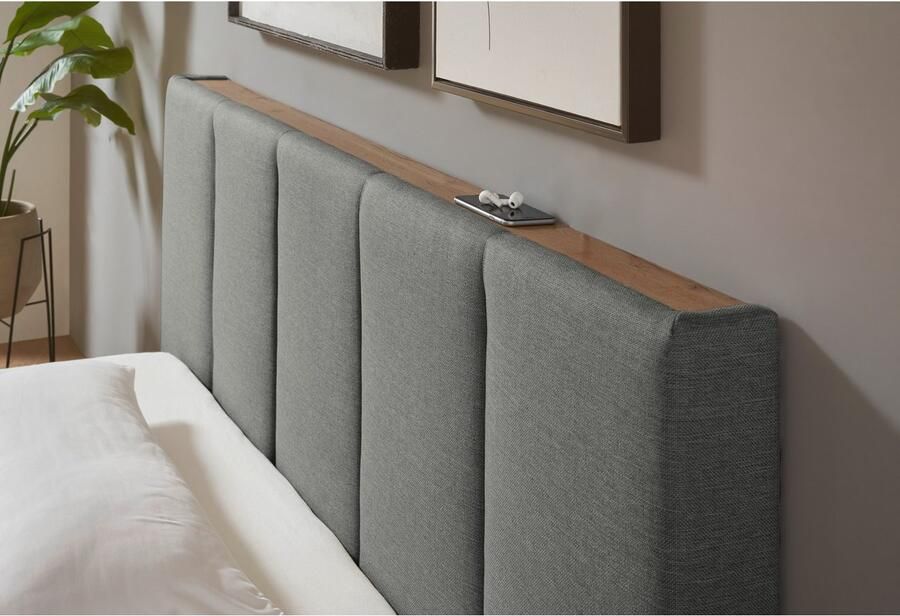 INOSIGN Gestoffeerd bed CiTY GiRON bedframe met bedlade gestoffeerd opbergbed met hondenbed of opberglade bekleding van corduroy of linnenlook - Foto 4