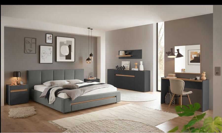 INOSIGN Gestoffeerd bed CiTY GiRON bedframe met bedlade gestoffeerd opbergbed met hondenbed of opberglade bekleding van corduroy of linnenlook - Foto 8