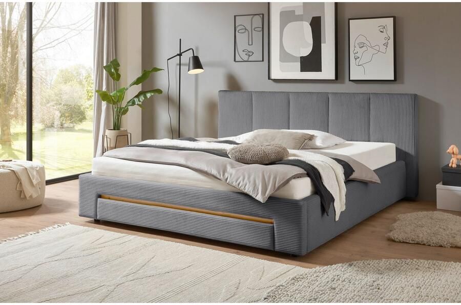 INOSIGN Gestoffeerd bed CiTY GiRON bedframe met bedlade gestoffeerd opbergbed met hondenbed of opberglade bekleding van corduroy of linnenlook - Foto 6
