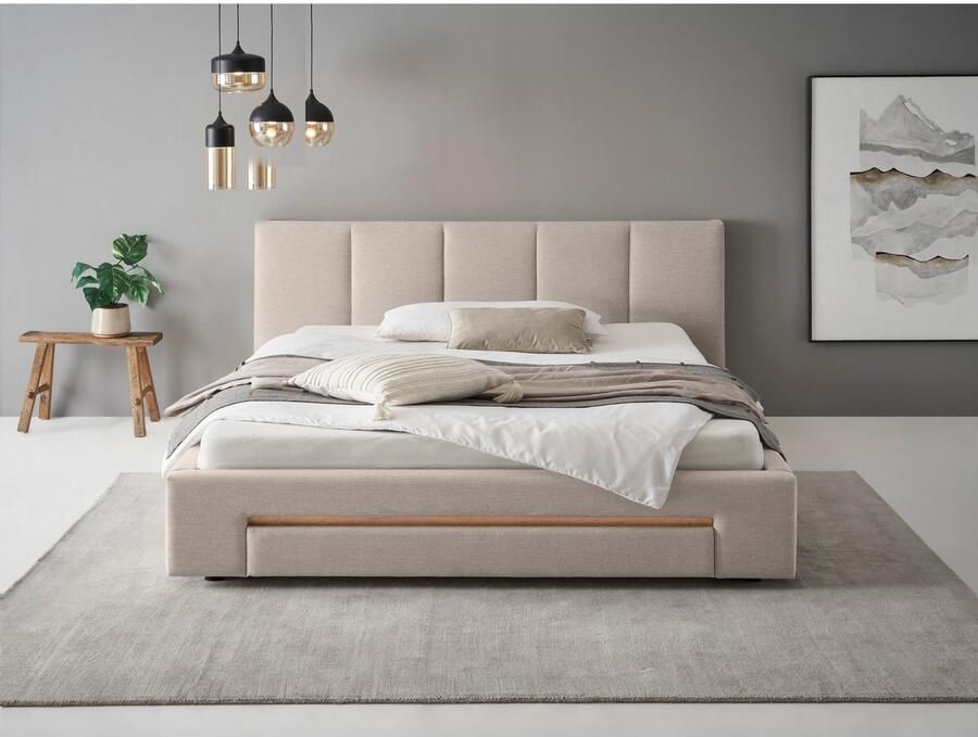 INOSIGN Gestoffeerd bed CiTY GiRON bedframe met bedlade gestoffeerd opbergbed met hondenbed of opberglade bekleding van corduroy of linnenlook - Foto 2