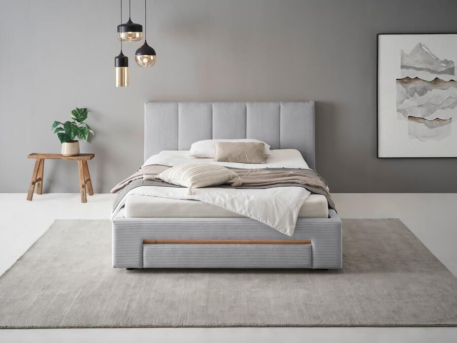 INOSIGN Gestoffeerd bed CiTY GiRON bedframe met bedlade gestoffeerd opbergbed met hondenbed of opberglade bekleding van corduroy of linnenlook - Foto 3