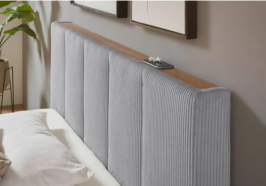 INOSIGN Gestoffeerd bed CiTY GiRON bedframe met bedlade gestoffeerd opbergbed met hondenbed of opberglade bekleding van corduroy of linnenlook - Foto 6