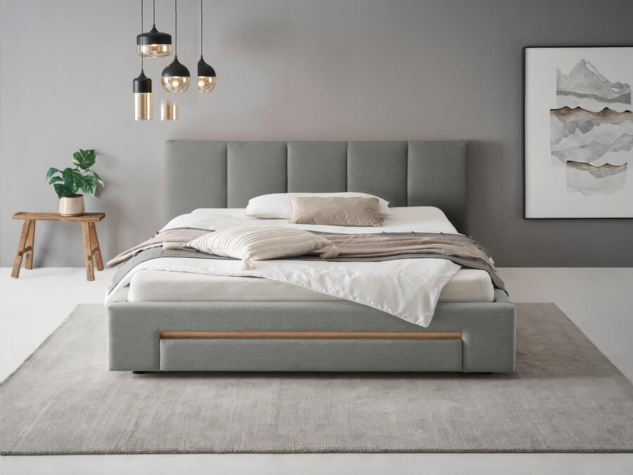 INOSIGN Gestoffeerd bed CiTY GiRON bedframe met bedlade gestoffeerd opbergbed met hondenbed of opberglade bekleding van corduroy of linnenlook - Foto 2