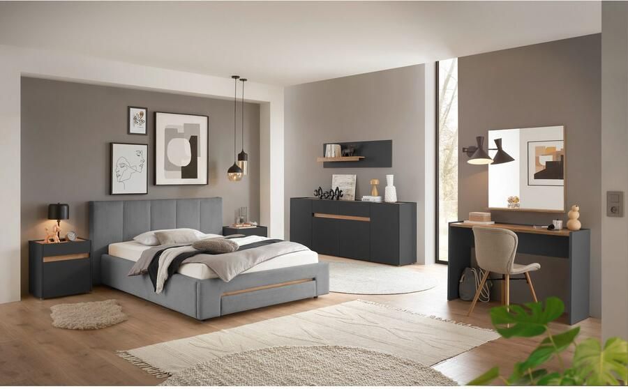 INOSIGN Gestoffeerd bed CiTY GiRON bedframe met bedlade gestoffeerd opbergbed met hondenbed of opberglade bekleding van corduroy of linnenlook - Foto 8