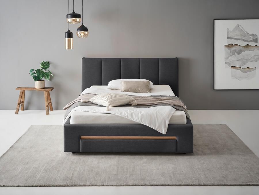 INOSIGN Gestoffeerd bed CiTY GiRON bedframe met bedlade gestoffeerd opbergbed met hondenbed of opberglade bekleding van corduroy of linnenlook - Foto 3