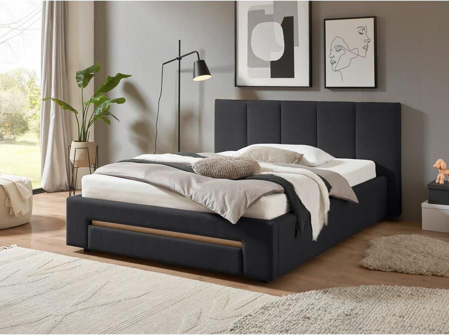 INOSIGN Gestoffeerd bed CiTY GiRON bedframe met bedlade gestoffeerd opbergbed met hondenbed of opberglade bekleding van corduroy of linnenlook - Foto 4