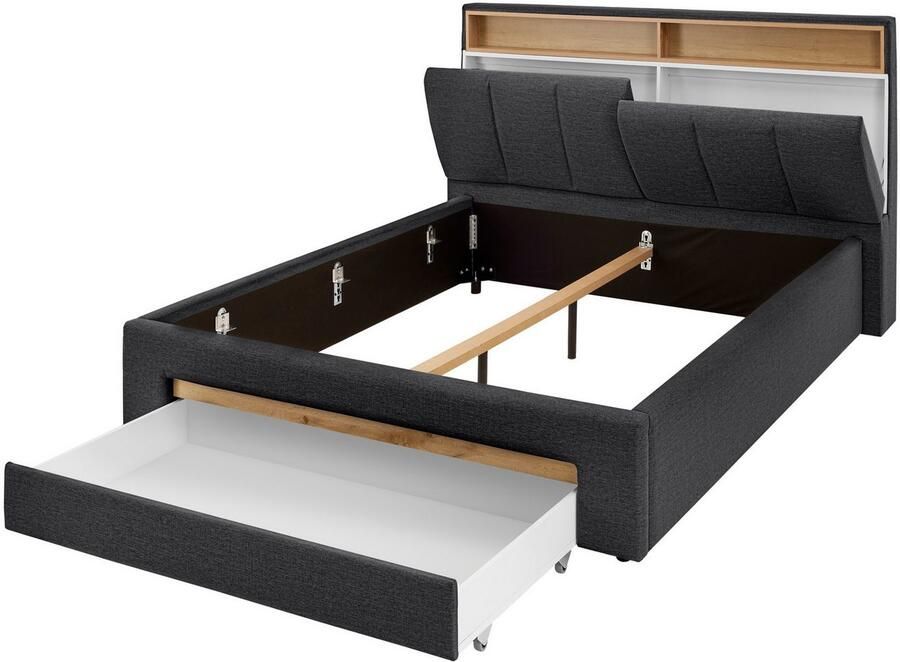 INOSIGN Gestoffeerd bed CiTY GiRON gepolsterd opbergbed met LED-verlichting Bedkisten met hondenbed of als opbergruimte opklapbare hoofdeinden - Foto 4