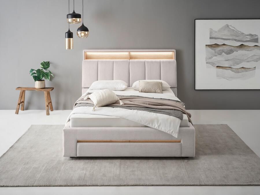 INOSIGN Gestoffeerd bed CiTY GiRON gepolsterd opbergbed met LED-verlichting Bedkisten met hondenbed of als opbergruimte opklapbare hoofdeinden - Foto 11