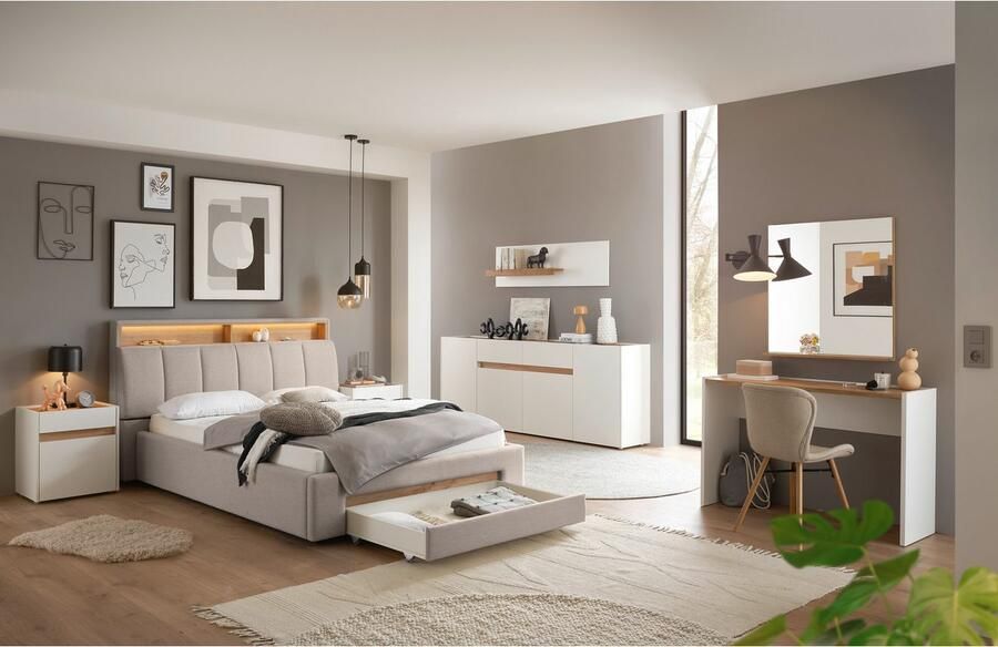 INOSIGN Gestoffeerd bed CiTY GiRON gepolsterd opbergbed met LED-verlichting Bedkisten met hondenbed of als opbergruimte opklapbare hoofdeinden - Foto 8