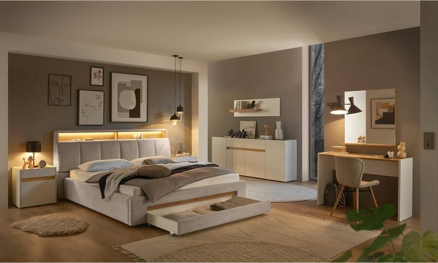 INOSIGN Gestoffeerd bed CiTY GiRON gepolsterd opbergbed met LED-verlichting Bedkisten met hondenbed of als opbergruimte opklapbare hoofdeinden - Foto 10