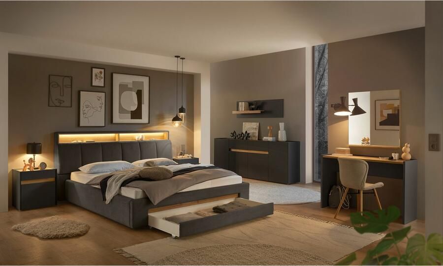 INOSIGN Gestoffeerd bed CiTY GiRON gepolsterd opbergbed met LED-verlichting Bedkisten met hondenbed of als opbergruimte opklapbare hoofdeinden - Foto 9