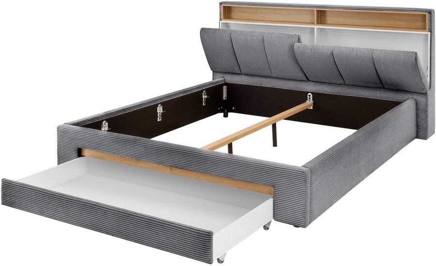 INOSIGN Gestoffeerd bed CiTY GiRON gepolsterd opbergbed met LED-verlichting Bedkisten met hondenbed of als opbergruimte opklapbare hoofdeinden - Foto 8